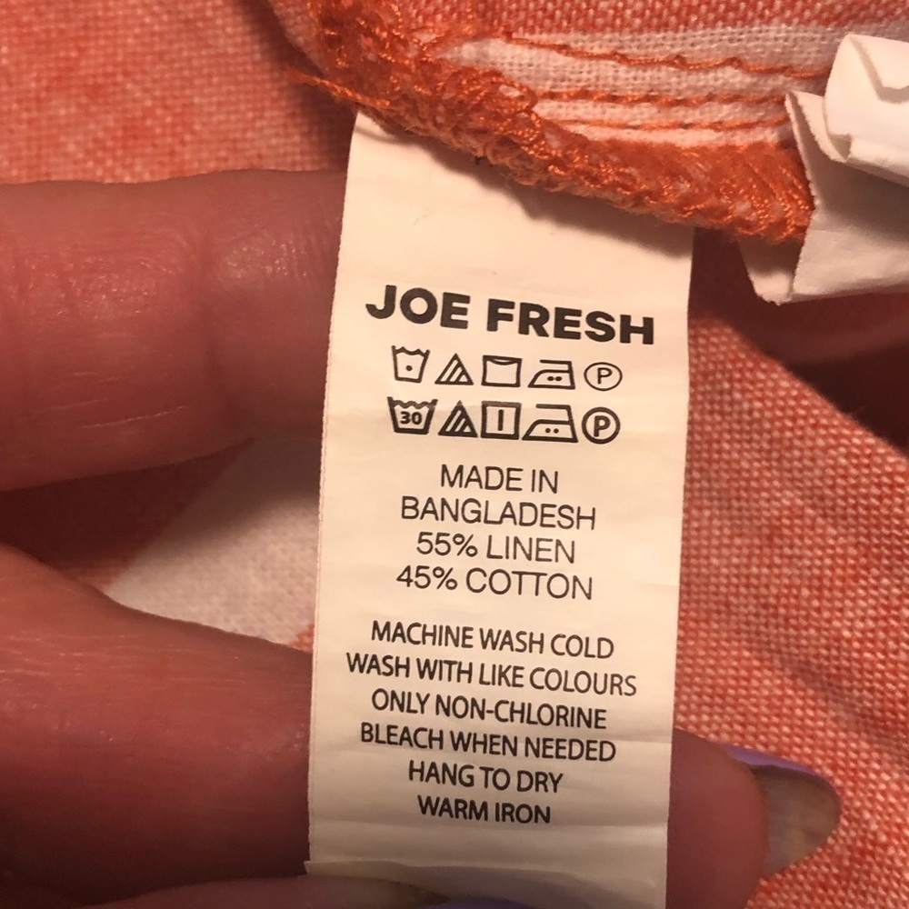Striped peach linen blend pants size 6 - Picture 8 of 8
